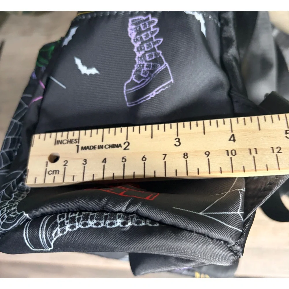 Demonia Backpack Unisex OS Black Boot Print Goth Spiderweb Bat Mini Bag